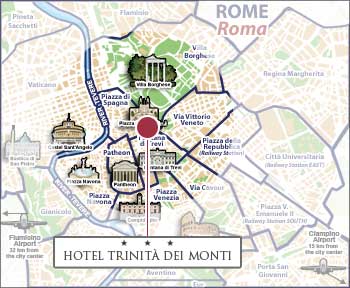 Hotels Rome, Stadplan